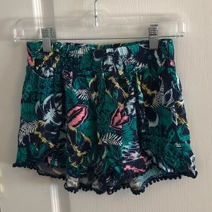 Tropical Print Flowy Shorts